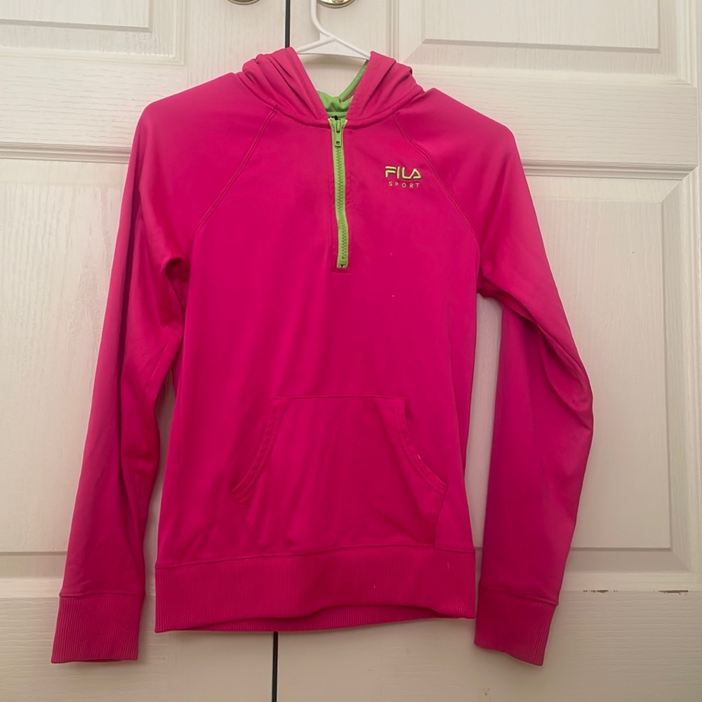 FILA kids hot pink and neon green jacket